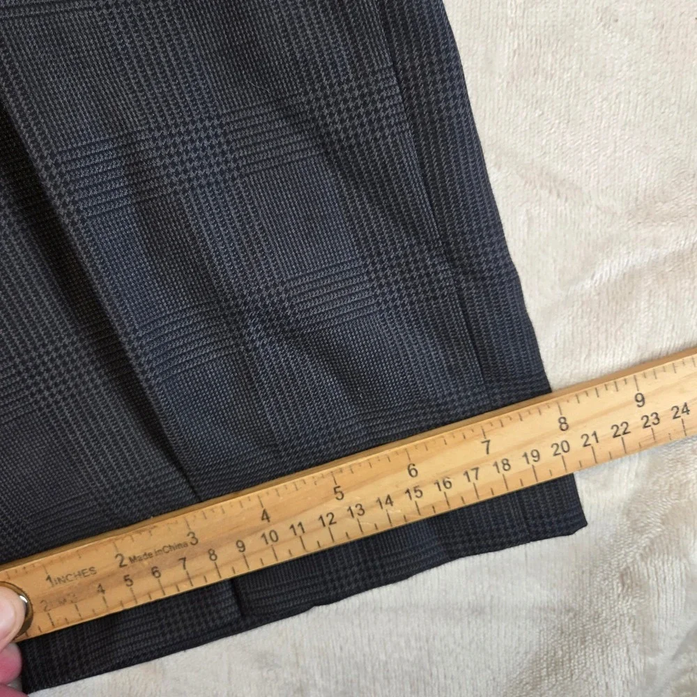 Ralph Lauren Dress Pants Mens 34x30 Black Glen Plaid Excellent Flat Front